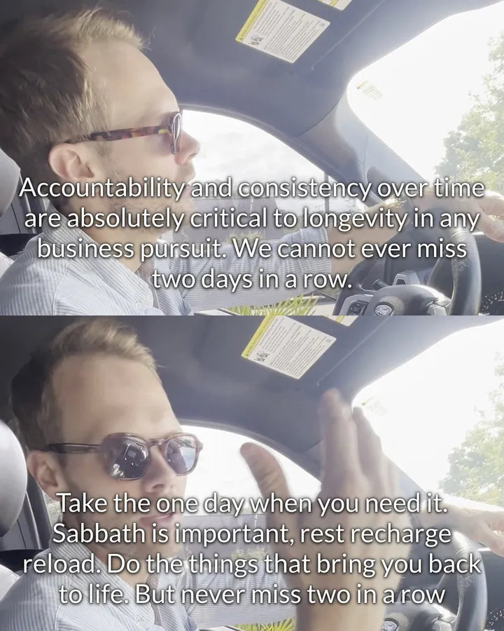 Never miss 2 days in a row, caption screenshot 2