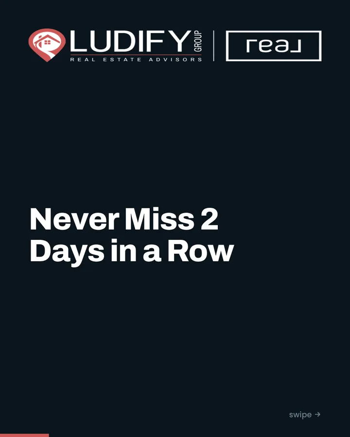 Never miss 2 days in a row, carousel slide 1