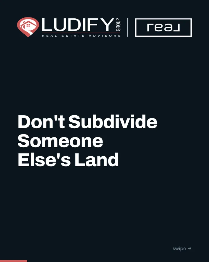 Don't subdivide someone else's land, carousel slide 1